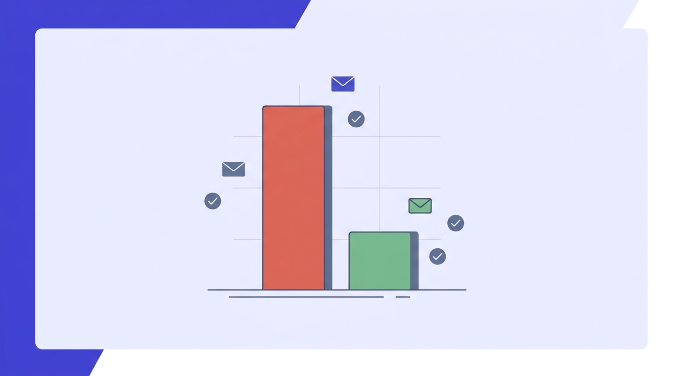 Bar chart comparing bounce rates: Unverified list from LinkedIn finder at roughly 12% versus Verified list after re-checking at roughly 1.5%